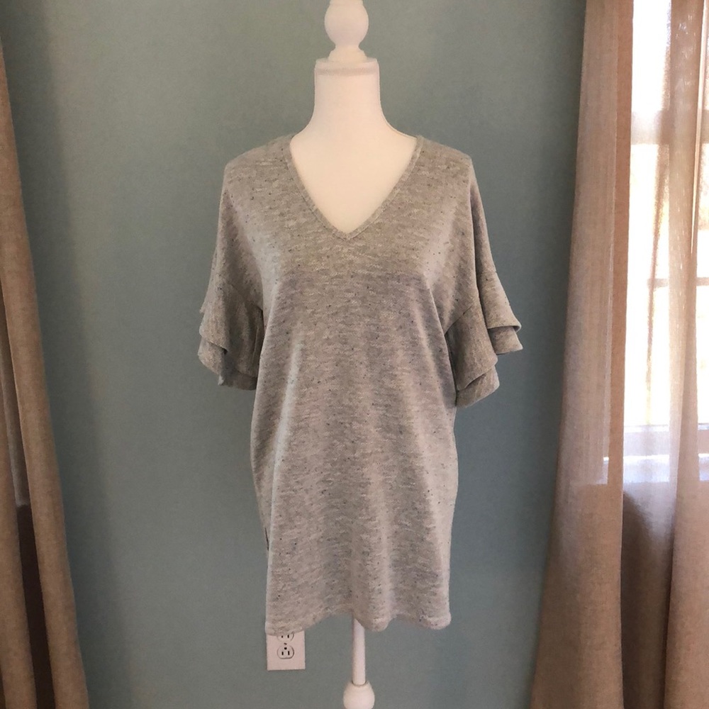 BCBGeneration Ruffle Sleeve Sweatshirt Dress